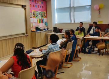 Observing Indian classroom teaching at Maina Devi Bajaj International School