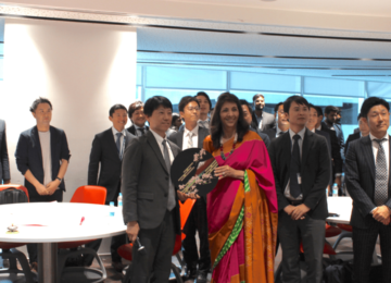 ISL participants with Dr. Indu Shahani, founding Dean of ISME, following her welcome address.